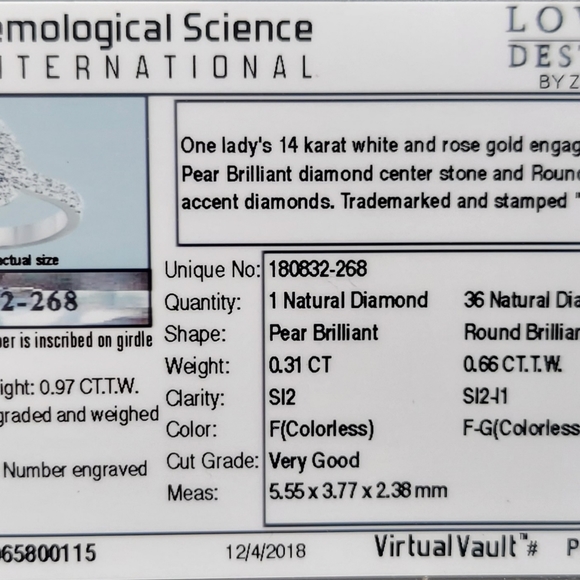 1Carat Tear Drop Diamond Ring - Picture 3 of 4